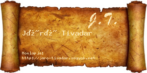 Járó Tivadar névjegykártya