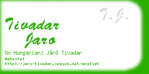tivadar jaro business card