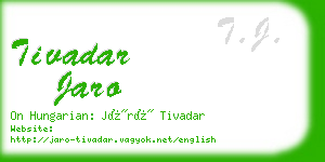 tivadar jaro business card